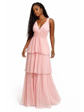 True Decadence Tiered Maxi Dress Pink Size 12